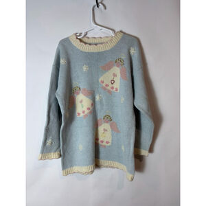 Vintage Hartstrings Angel Sweater Beaded Pastel Novelty Knit Cottagecore Size 6X